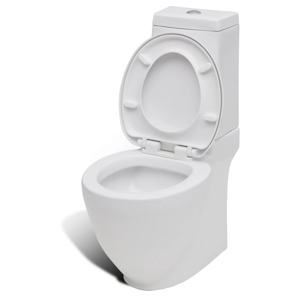 Set WC e Bidet con Piede in Ceramica Bianca | homemem39