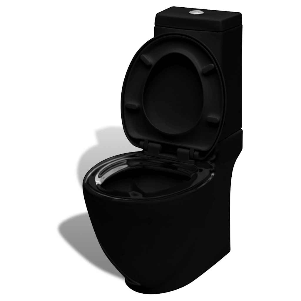 Set di Bidet e Toilette da Pavimento in Ceramica Nera | homemem39