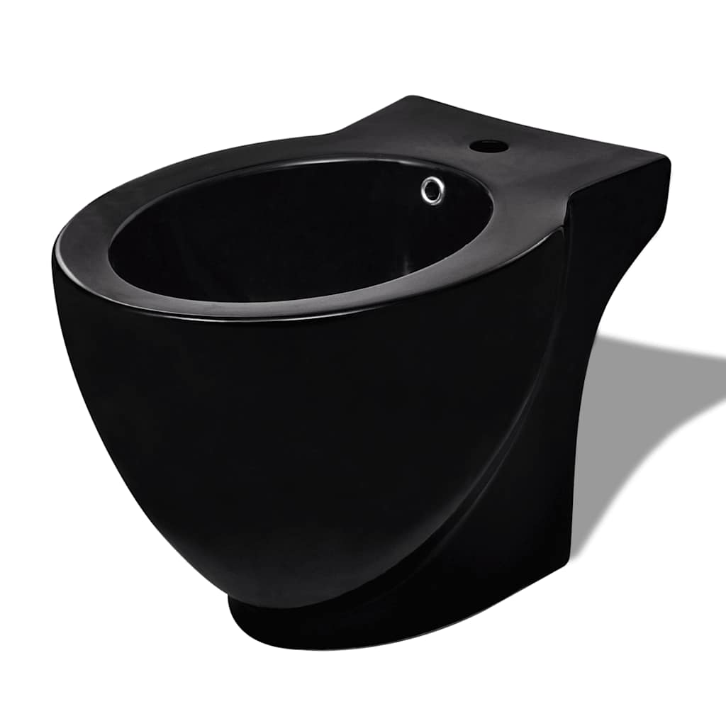 Set di Bidet e Toilette da Pavimento in Ceramica Nera | homemem39