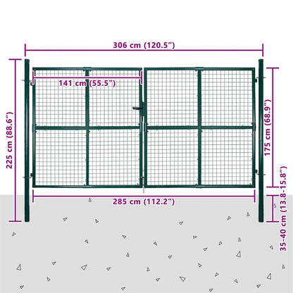 Cancello da Giardino in Rete per Recinzione, Porta, Griglia a muro 300x175 cm | homemem39