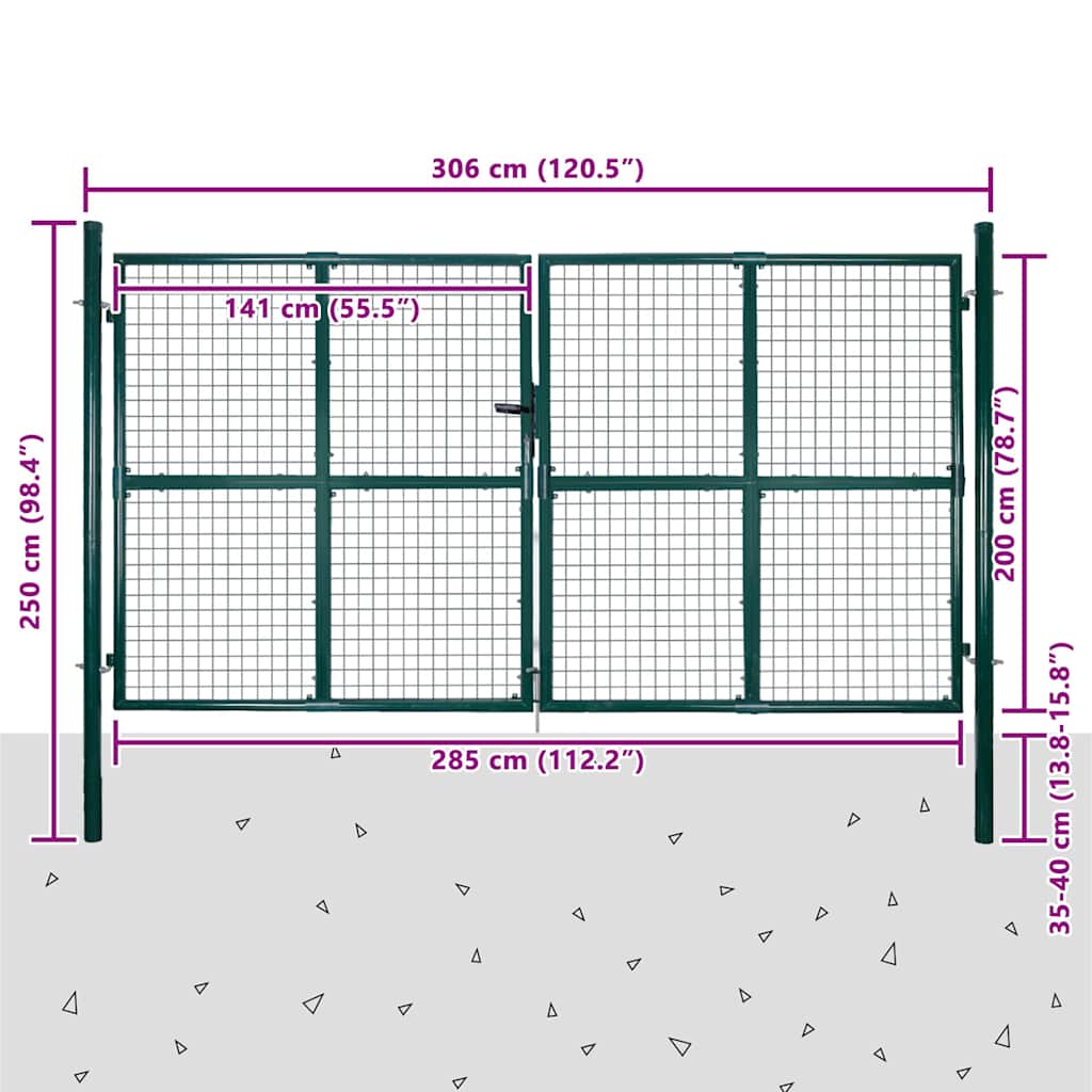 Cancello da Giardino in Rete per Recinzione, Porta, Griglia da Parete 300x200 cm | homemem39