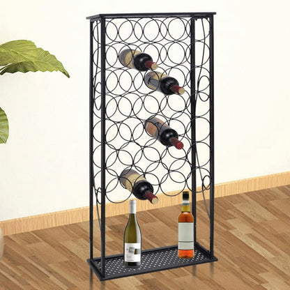 Portabottiglie per 28 Bottiglie di Vino in Metallo