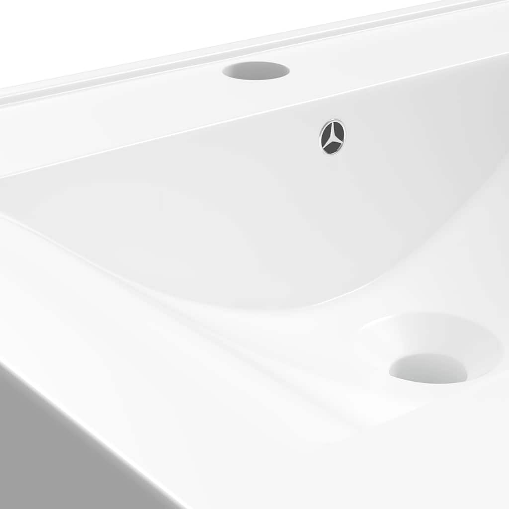 Luxury White Ceramic Sink with Tap Hole 60x46 cm