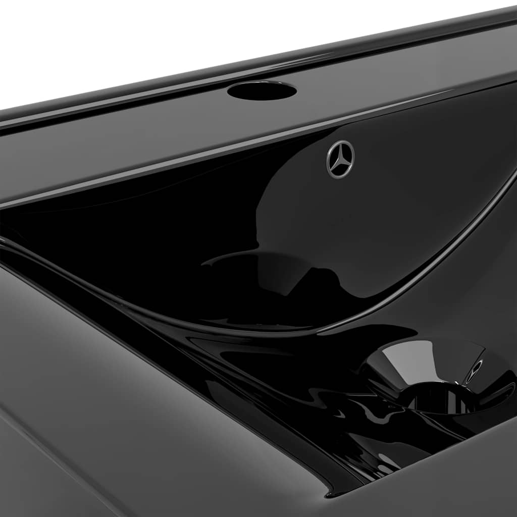 Luxury White Ceramic Sink with Tap Hole 60x46 cm