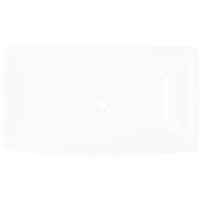 Lavello Bianco in Ceramica di Lusso Rettangolare 71 x 39 cm - homemem39