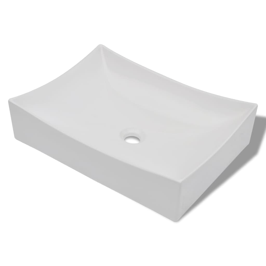 Lavandino in Ceramica Porcellana Bianco Lucido - homemem39