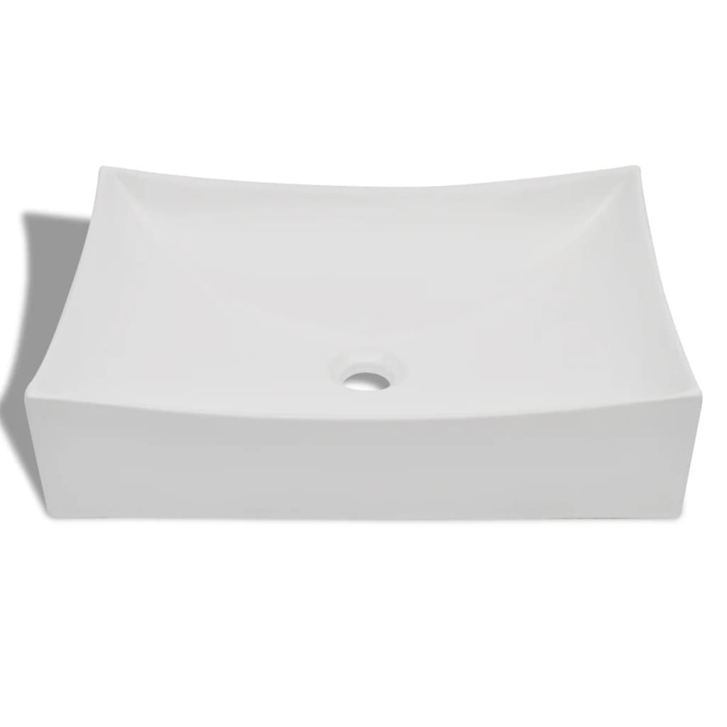 Lavandino in Ceramica Porcellana Bianco Lucido - homemem39