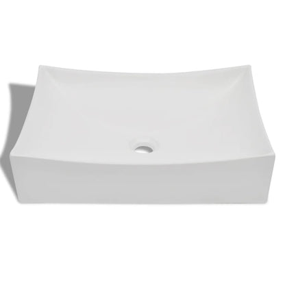 Lavandino in Ceramica Porcellana Bianco Lucido - homemem39