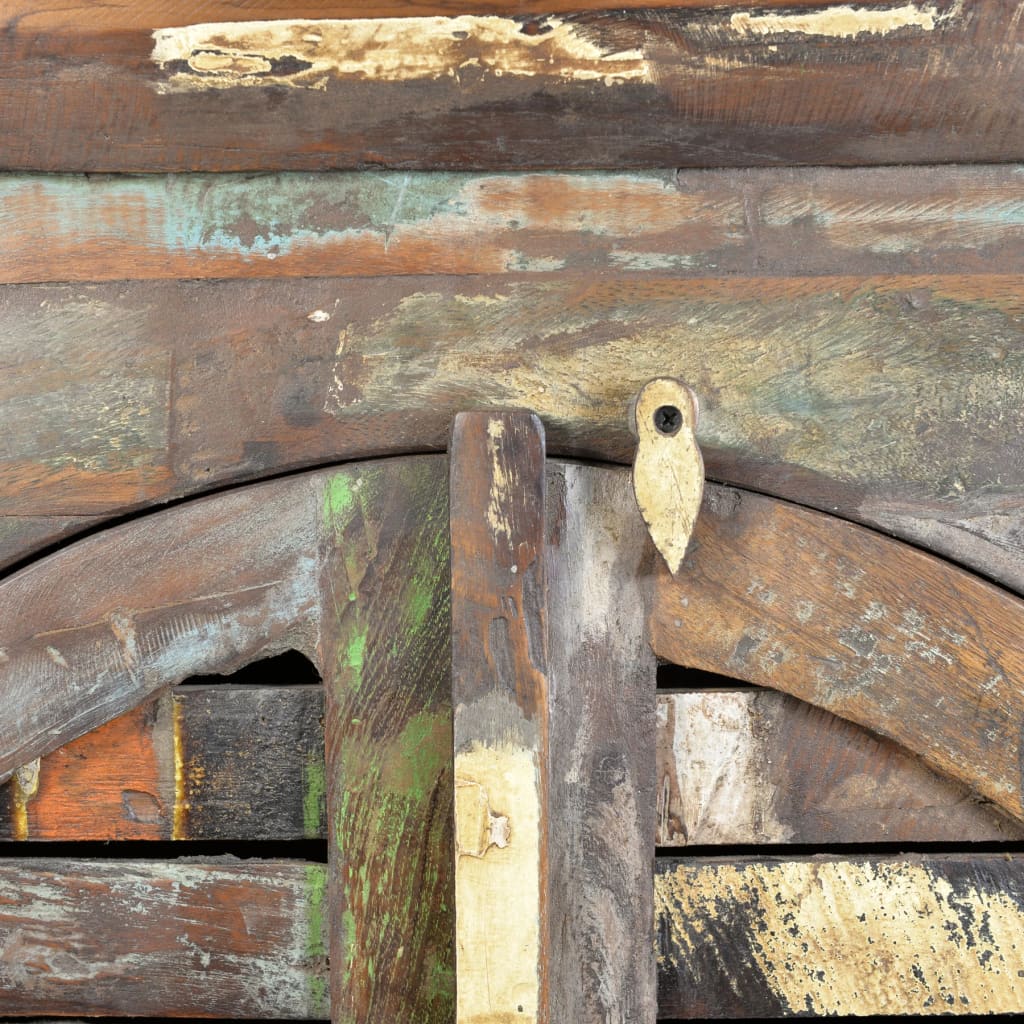 Libreria Multicolore in Legno Riciclato con 3 Scaffali e 2 Ante | homemem39