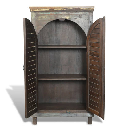Libreria Multicolore in Legno Riciclato con 3 Scaffali e 2 Ante | homemem39