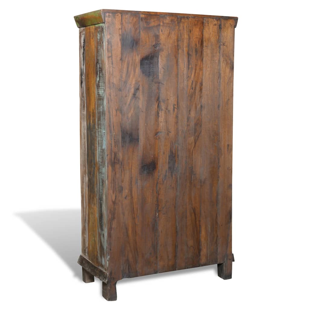 Libreria Multicolore in Legno Riciclato con 3 Scaffali e 2 Ante | homemem39