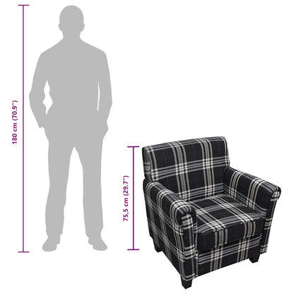 Poltrona con Cuscino Nera in Tessuto - homemem39