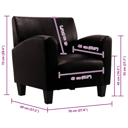 Poltrona Marrone Scuro in Similpelle - homemem39