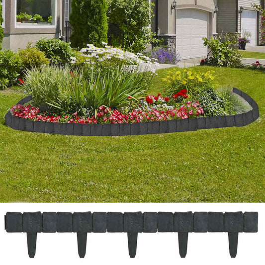 Recinzione Giardino/Prato in Plastica 41 pz Aspetto Pietra 10 m - homemem39