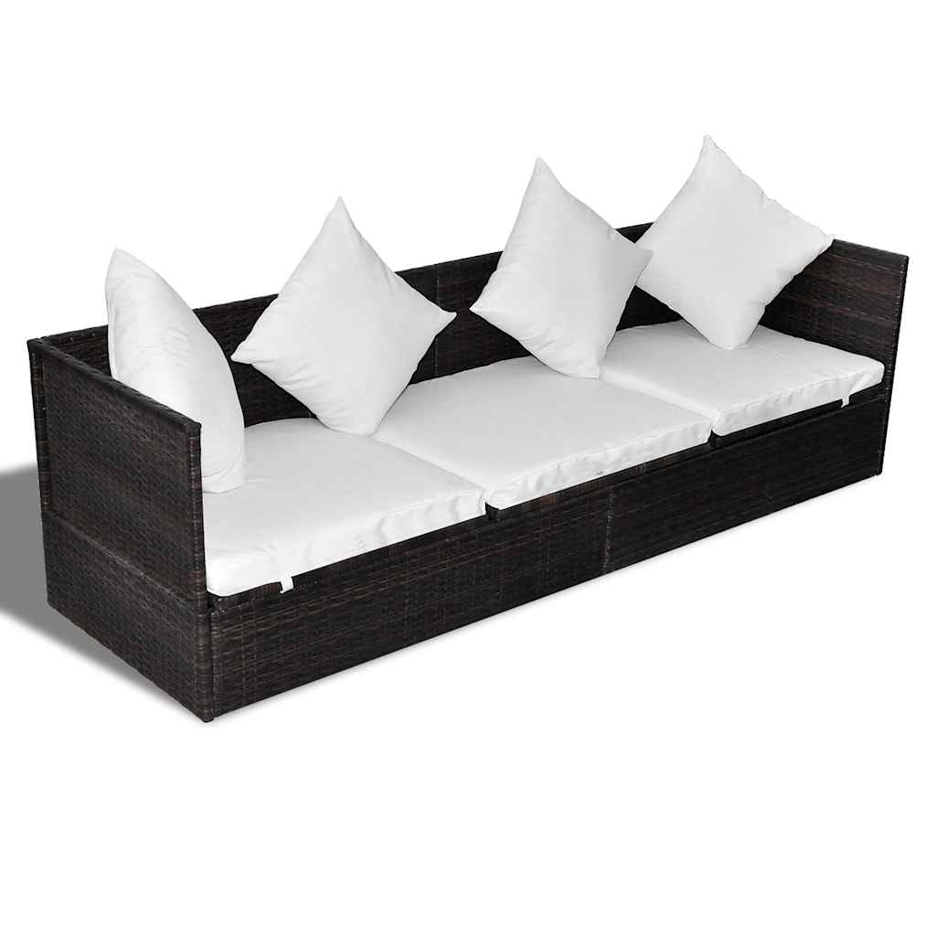 Lettino da sole Marrone 200 x 60 x 58 cm polyrattan