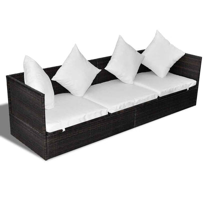 Lettino da sole Marrone 200 x 60 x 58 cm polyrattan