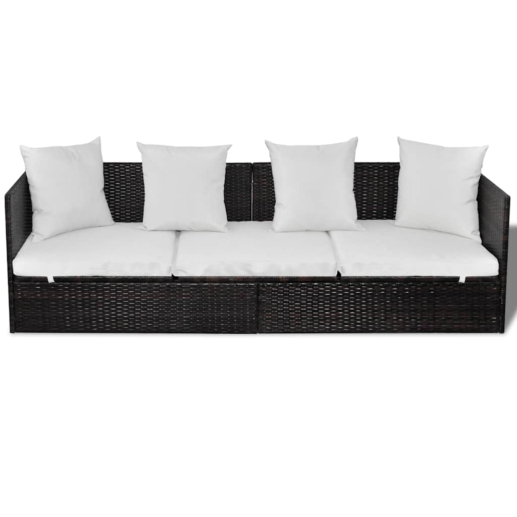Lettino da sole Marrone 200 x 60 x 58 cm polyrattan