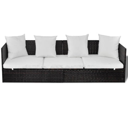 Lettino da sole Marrone 200 x 60 x 58 cm polyrattan