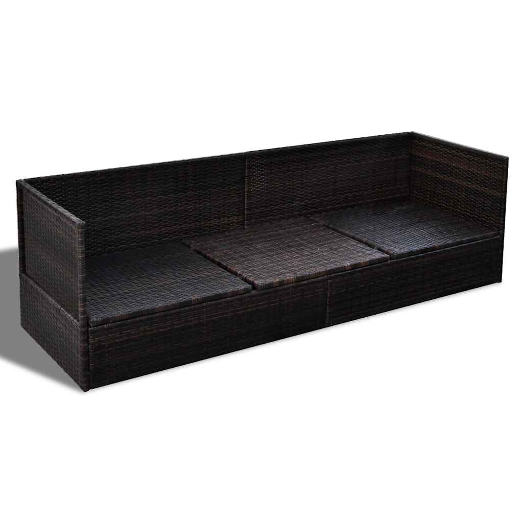 Lettino da sole Marrone 200 x 60 x 58 cm polyrattan
