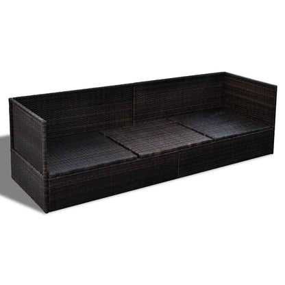 Lettino da sole Marrone 200 x 60 x 58 cm polyrattan