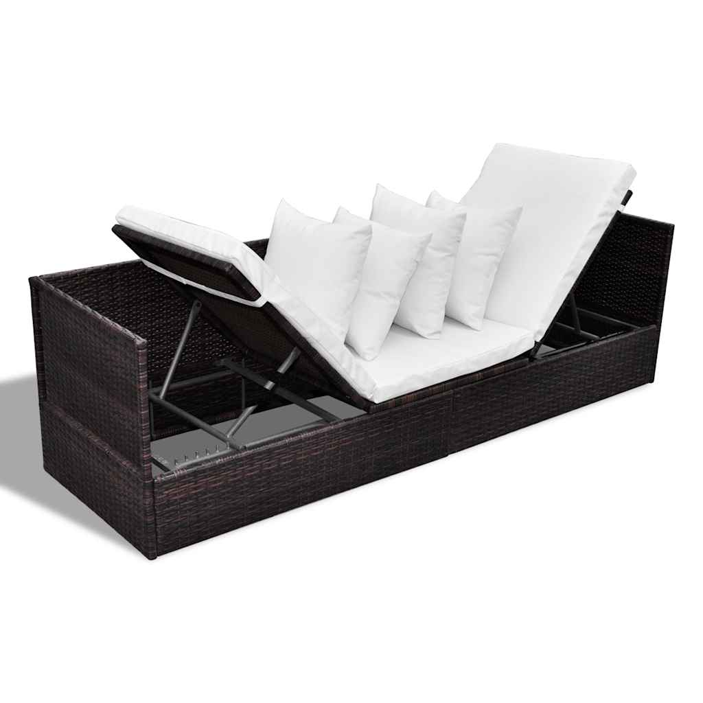 Lettino da sole Marrone 200 x 60 x 58 cm polyrattan