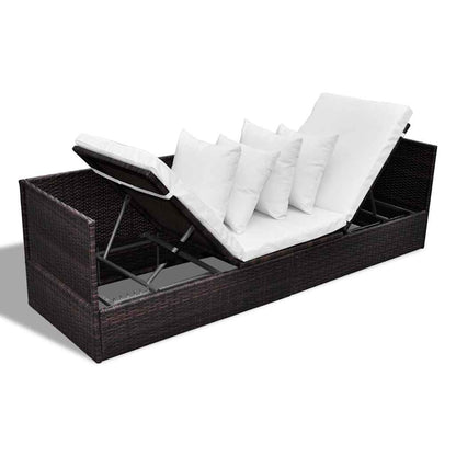 Lettino da sole Marrone 200 x 60 x 58 cm polyrattan