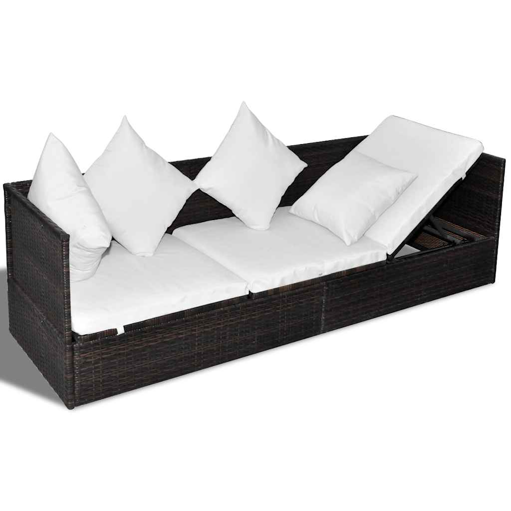 Lettino da sole Marrone 200 x 60 x 58 cm polyrattan