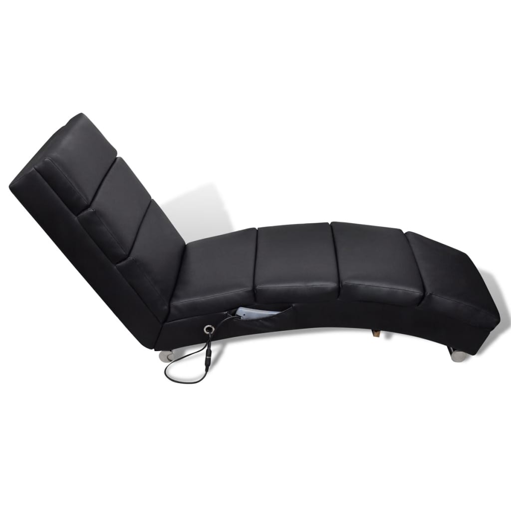 Lettino Massaggiante Nero in Similpelle | homemem39