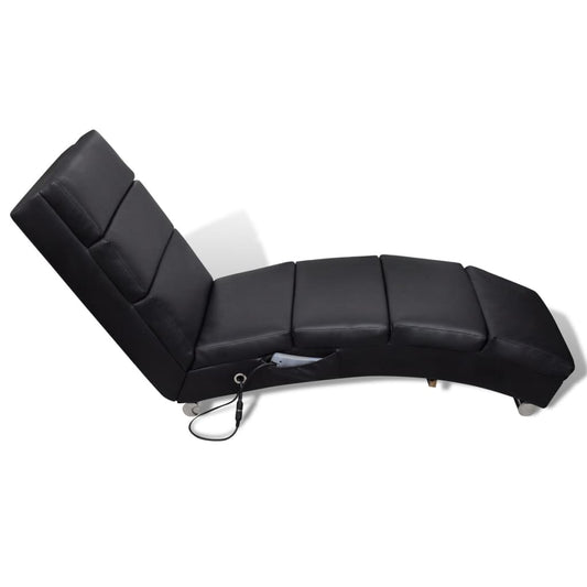 Lettino Massaggiante Nero in Similpelle - homemem39