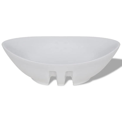 Luxury Ceramic Oval Sink with Overflow 59 x 38.5 cm