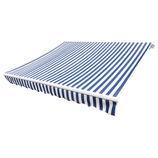 Tessuto di Ricambio per Tenda da Sole Blu e Bianco 400x300 cm