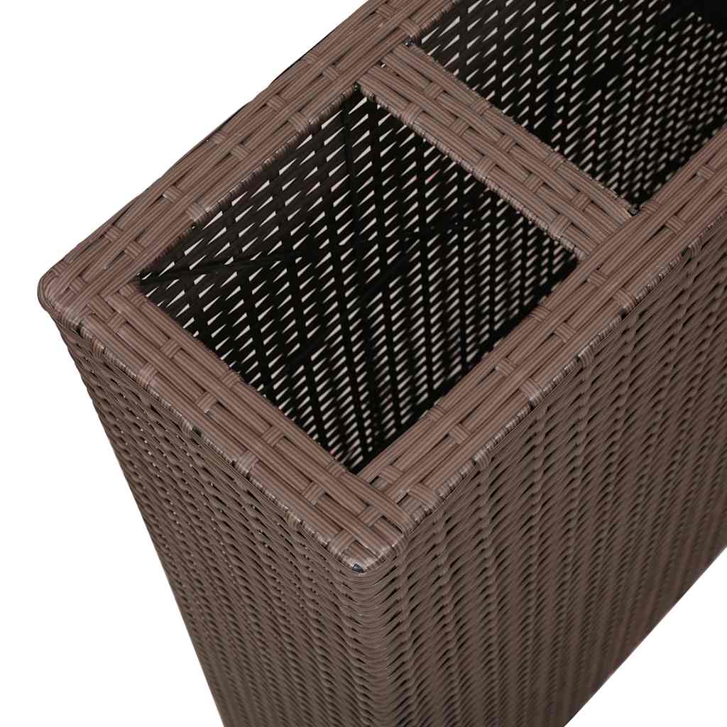 Letto Rialzato da Giardino con 4 Vasi in Polyrattan Marrone | homemem39