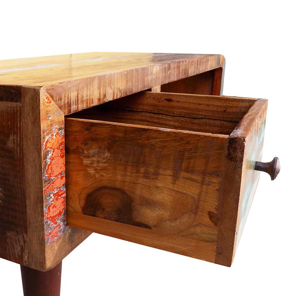 Tavolino con Bordo Curvo 1 Cassetto Legno di Recupero | homemem39