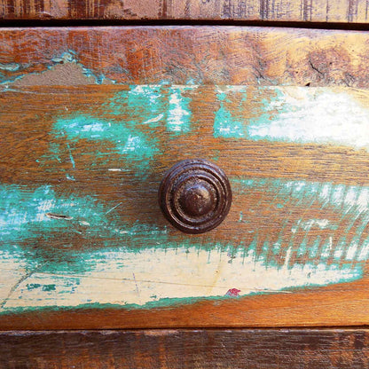Tavolino con Bordo Curvo 1 Cassetto Legno di Recupero | homemem39