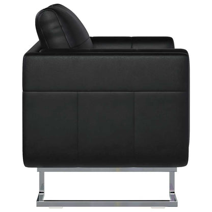 Poltrona a Pozzetto con Gambe Cromate Nera in Similpelle | homemem39