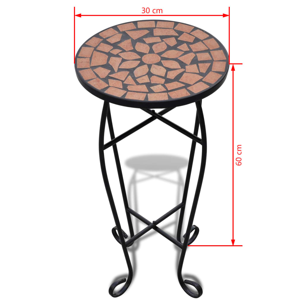 Tavolino per Piante con Mosaico Terracotta - homemem39