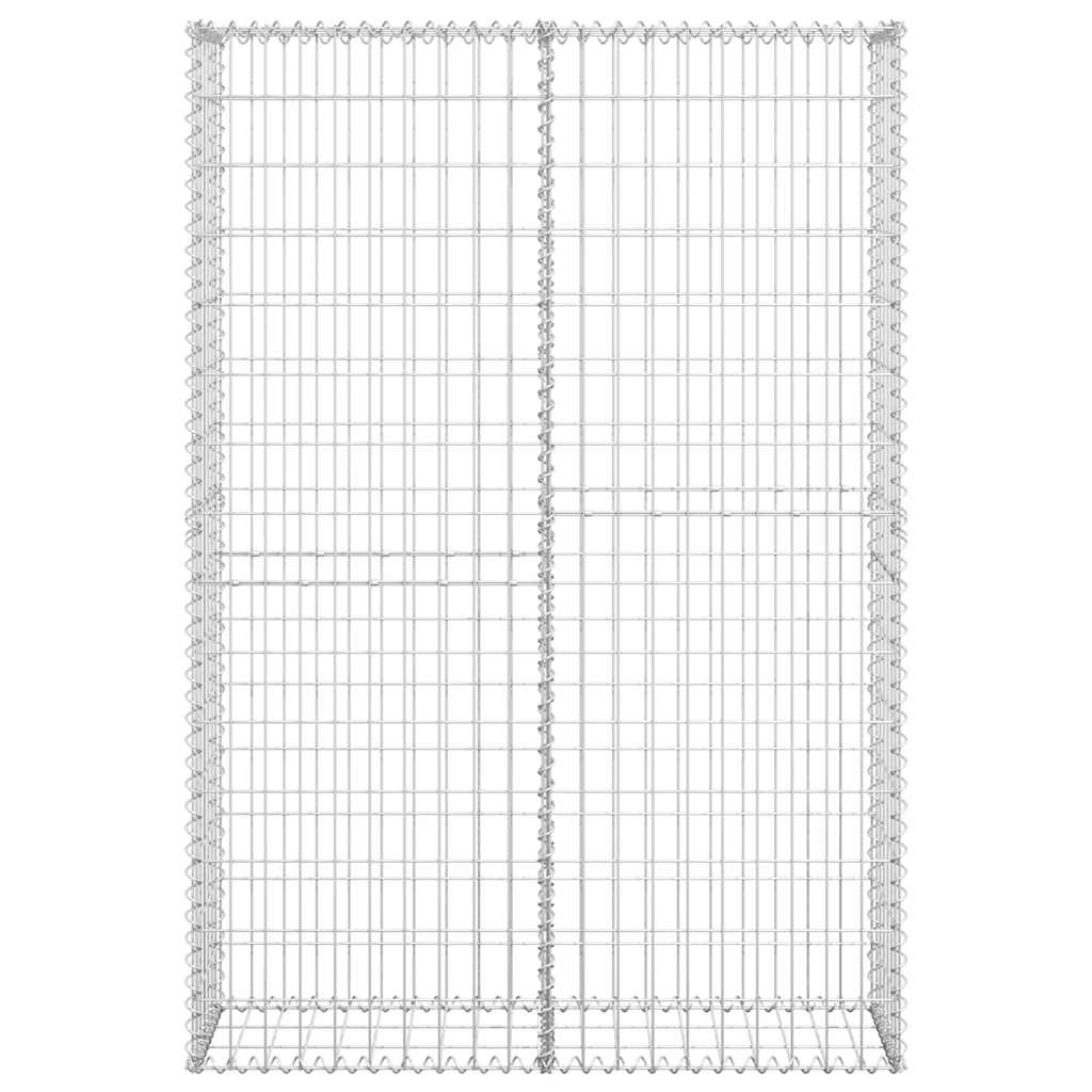 Cesto Gabbione con Coperchio in Filo Zincato 150 x 100 x 30 cm - homemem39