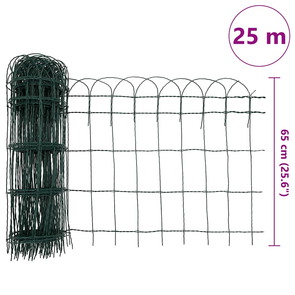 Recinzione per Giardino in Ferro Verniciato a Polvere 25x0,65 m - homemem39