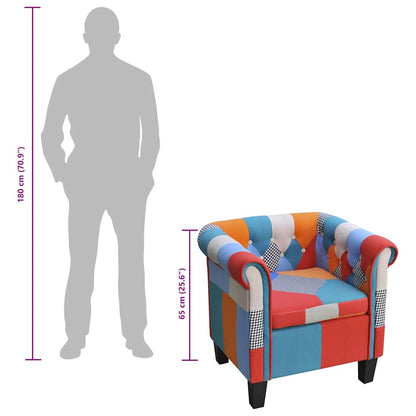 Poltrona con Design Patchwork in Tessuto