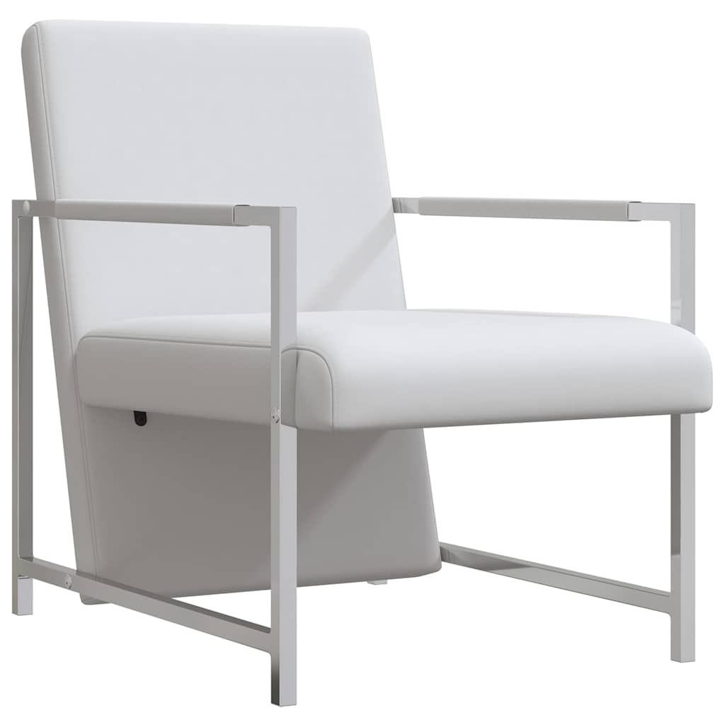 Poltrone 2 pz con Telaio Cromato Bianche in Similpelle | homemem39