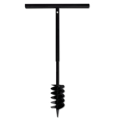 Trapano da Terra Maniglia Auger 120 mm Due Spirali Acciaio Nero