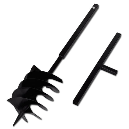 Trapano da Terra Maniglia Auger 200 mm Tre Spirali Acciaio Nero - homemem39