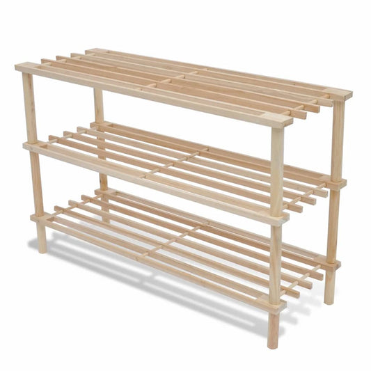 Scarpiere a 3 Livelli 2 pz in Legno Massello di Abete - homemem39