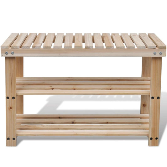 Scarpiera 2 in 1 con Panca in Legno Massello di Abete - homemem39