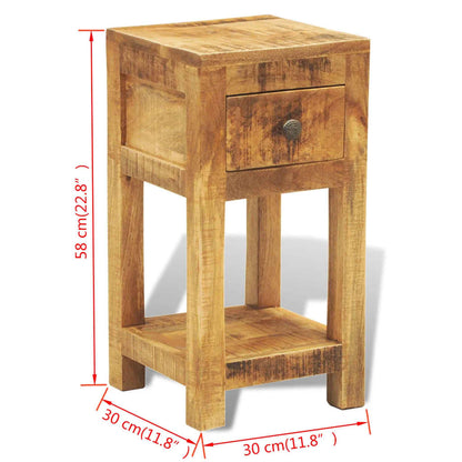 Comodino con 1 Cassetto in Legno Massello di Mango | homemem39