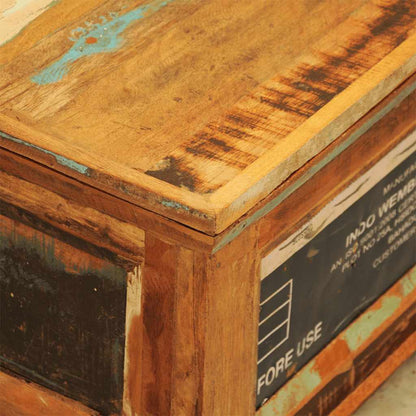 Tavolino da Caffè con Stoccaggio Vintage in Legno di Recupero | homemem39