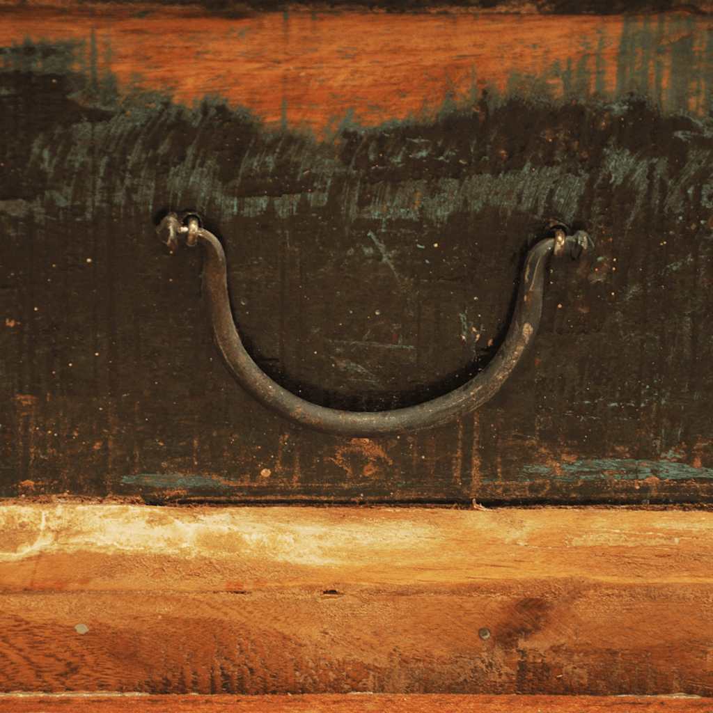 Tavolino da Caffè con Stoccaggio Vintage in Legno di Recupero