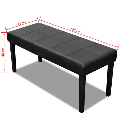 Panchina in Pelle Artificiale di Alta Qualità Nera | homemem39