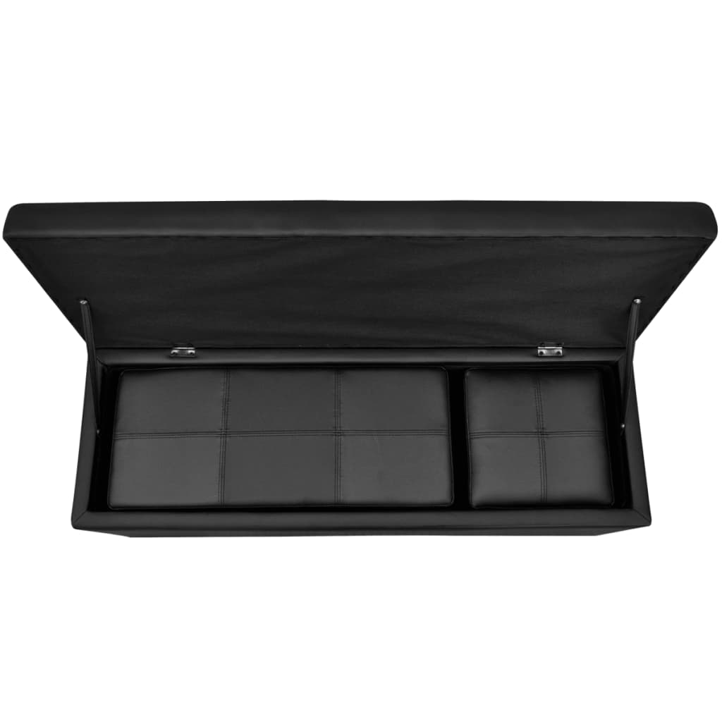 Set Cassapanche e Poggiapiedi in Pelle Artificiale Nero | homemem39