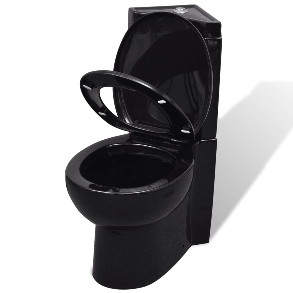 Vaso WC in Ceramica da Bagno ad Angolo Nero - homemem39